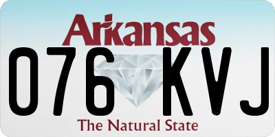 AR license plate 076KVJ