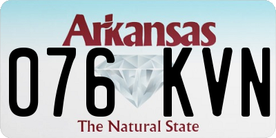 AR license plate 076KVN