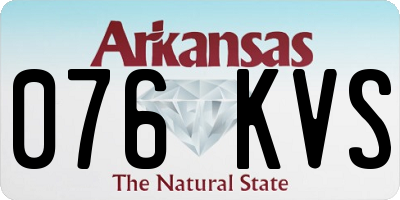 AR license plate 076KVS