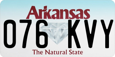 AR license plate 076KVY