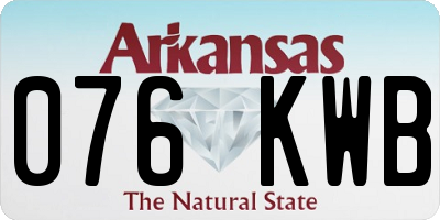 AR license plate 076KWB