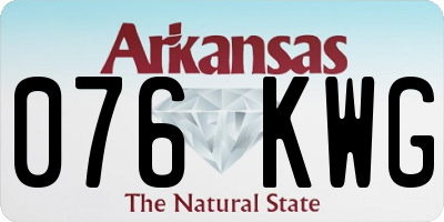 AR license plate 076KWG