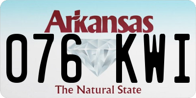 AR license plate 076KWI