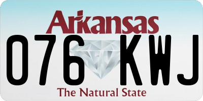 AR license plate 076KWJ