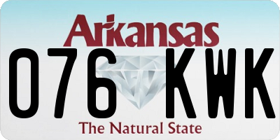 AR license plate 076KWK