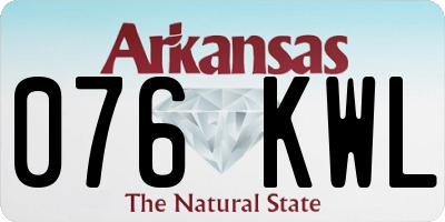AR license plate 076KWL