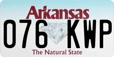 AR license plate 076KWP