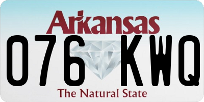 AR license plate 076KWQ