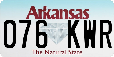 AR license plate 076KWR