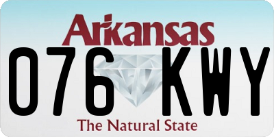 AR license plate 076KWY
