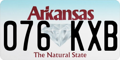 AR license plate 076KXB