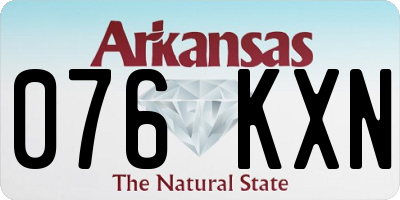 AR license plate 076KXN