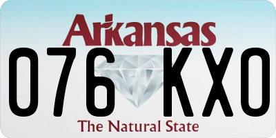 AR license plate 076KXO