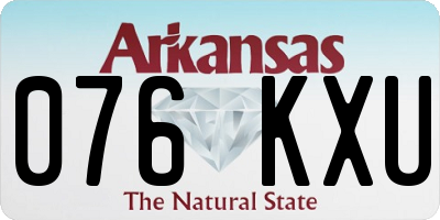 AR license plate 076KXU