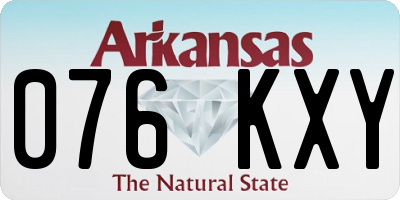 AR license plate 076KXY