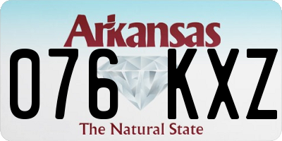 AR license plate 076KXZ