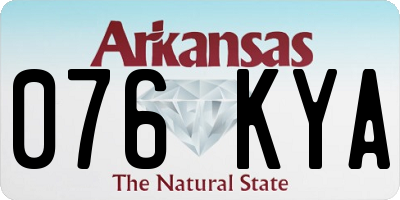 AR license plate 076KYA