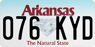 AR license plate 076KYD