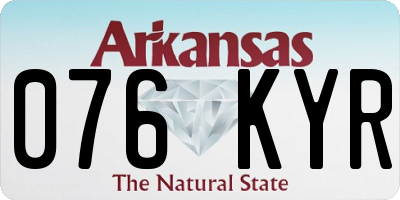 AR license plate 076KYR