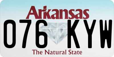 AR license plate 076KYW