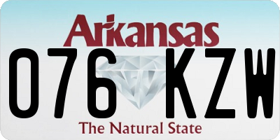 AR license plate 076KZW