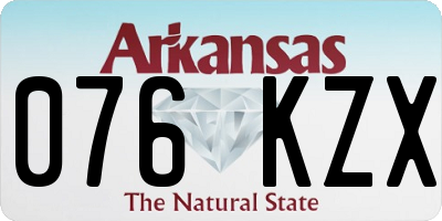 AR license plate 076KZX