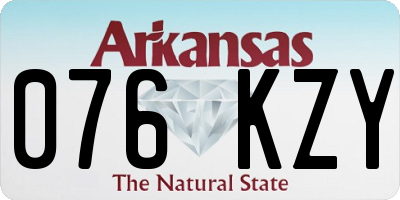 AR license plate 076KZY