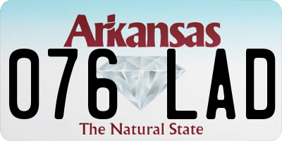 AR license plate 076LAD