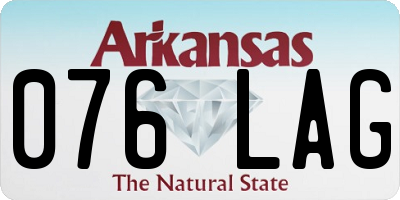 AR license plate 076LAG