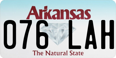 AR license plate 076LAH
