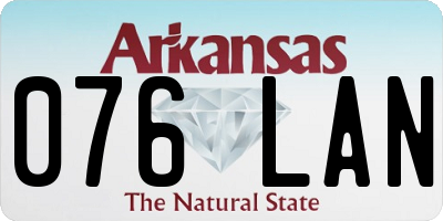 AR license plate 076LAN