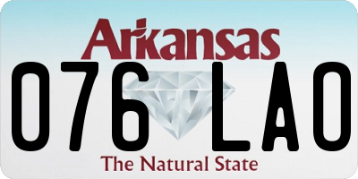 AR license plate 076LAO