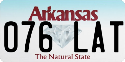 AR license plate 076LAT