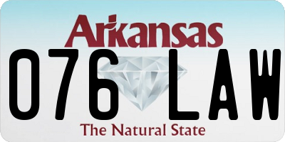 AR license plate 076LAW