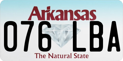 AR license plate 076LBA