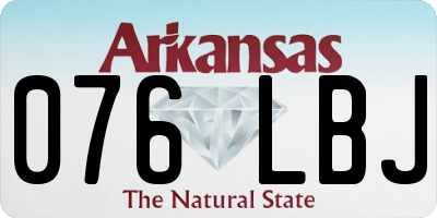 AR license plate 076LBJ