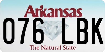 AR license plate 076LBK
