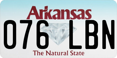 AR license plate 076LBN