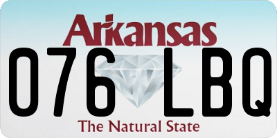 AR license plate 076LBQ