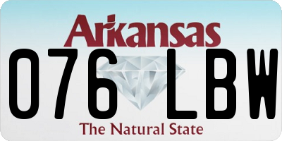 AR license plate 076LBW