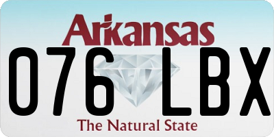 AR license plate 076LBX