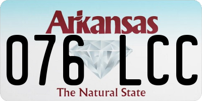 AR license plate 076LCC