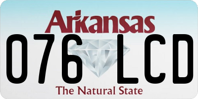 AR license plate 076LCD