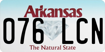 AR license plate 076LCN