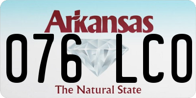 AR license plate 076LCO