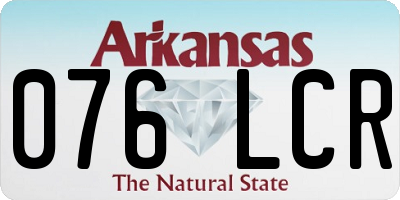 AR license plate 076LCR