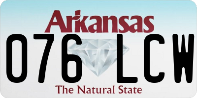 AR license plate 076LCW