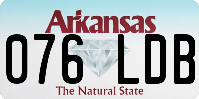 AR license plate 076LDB