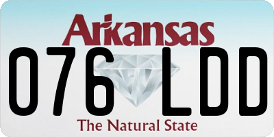 AR license plate 076LDD