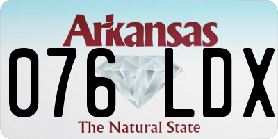 AR license plate 076LDX